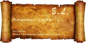 Burgmayer Lenke névjegykártya